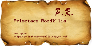 Prisztacs Rozália névjegykártya