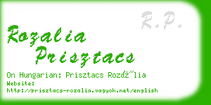 rozalia prisztacs business card